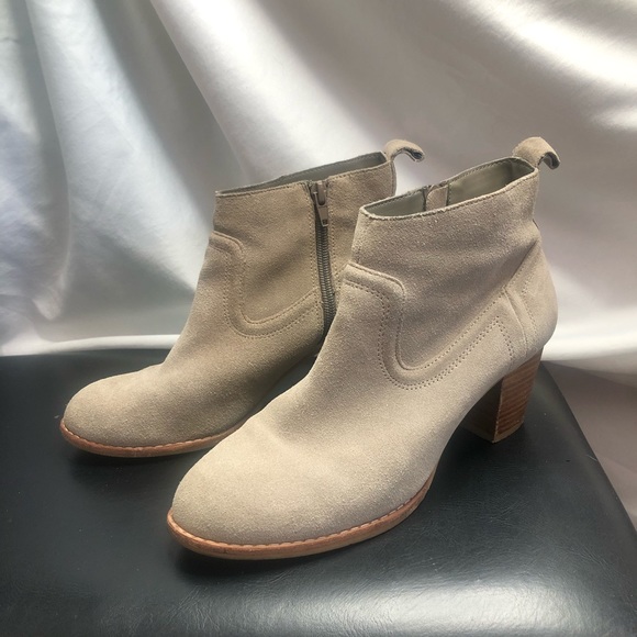 taupe heeled ankle boots